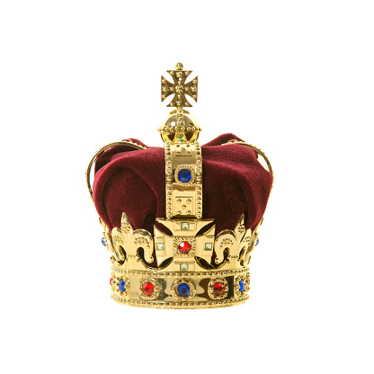 Classic golden crown of a king isolated on a white background