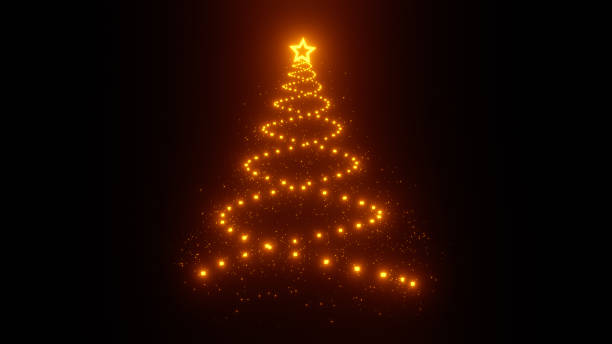 istock christmas tree made of glowing particles on black background isolate 1286862054
