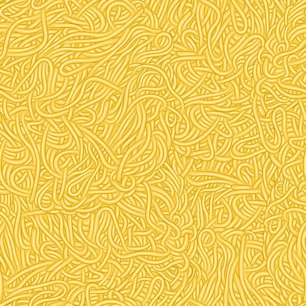 Vector illustration of Seamless pattern texture of Spaghetti Pasta, Ramen noodles