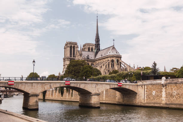 istock Back view of Notre Dame Cathedral before it burned 1286867691