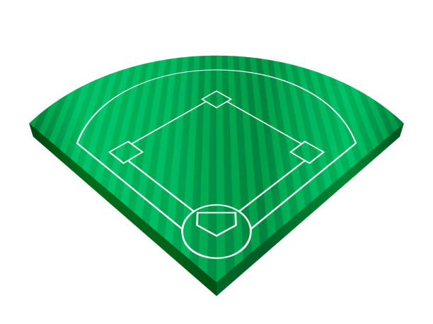 ilustraciones, imágenes clip art, dibujos animados e iconos de stock de campo de béisbol - campo de béisbol