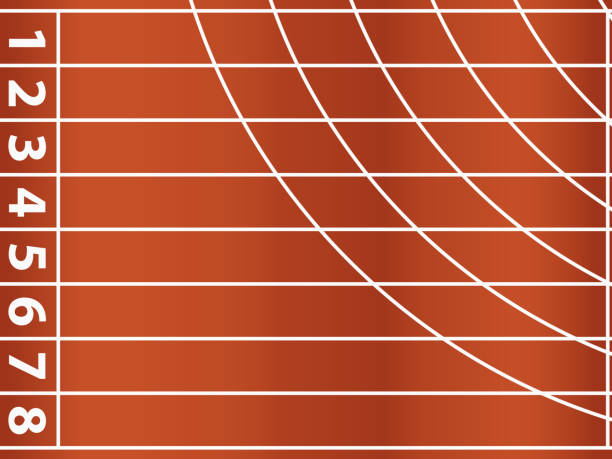 Running track Number on the start of a running track. Vector illustration track and field stock illustrations