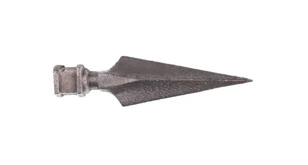 iron arrowhead isolated on white background