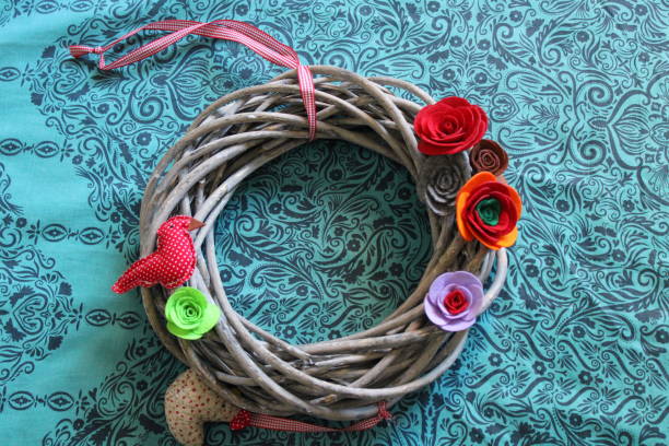 istock Wallpaper Flower decoration with wood 1286873189