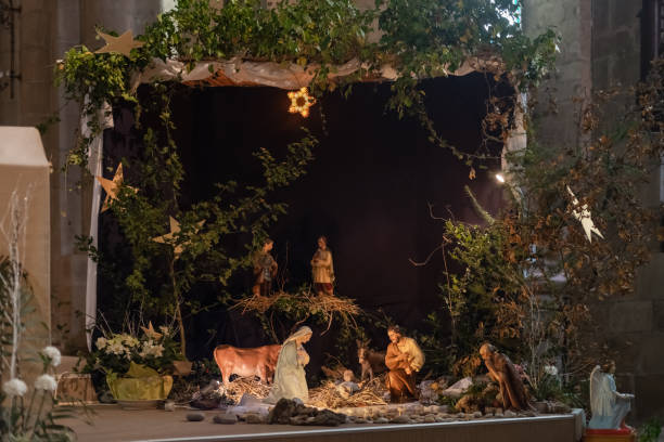 istock Christmas creche with Joseph Mary and Jesus 1286875701