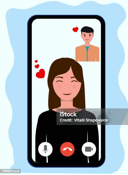 Video Call Concept Lovers Are Having Video Calls Using The Smartphone Love During Quarantine Video Call Video Call Concept Lovers Are Having Video Calls Using The Smartphone Love During Quarantine Video Call