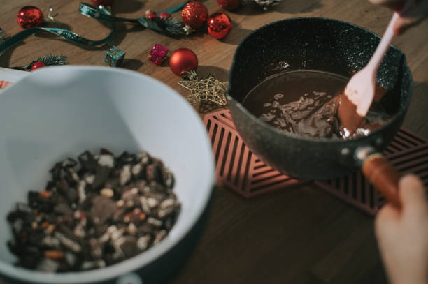 istock directly above asian chinese dessert chef cook preparing and stirring chocolate ingredient preparation for shortbread christmas celebration 1286885994