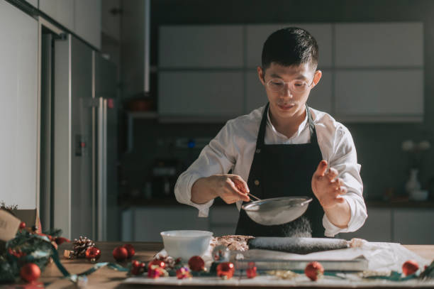 istock asian chinese dessert chef dusting on chocholate sweet food shortbread in kitchen 1286886177