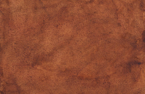 istock Watercolor antique copper background texture. Watercolour old brown backdrop, hand painted. 1286886479