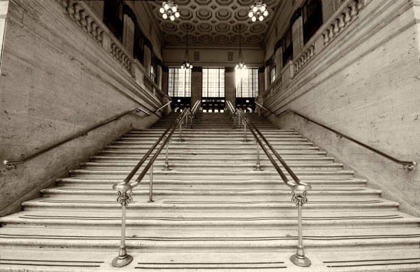 istock Subway Station Staircase, Chicago. 1286886555