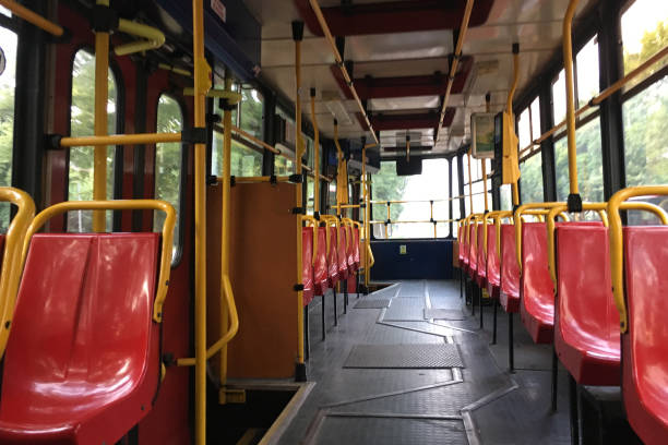 istock An old empty tram with no people in the cabin 1286886673