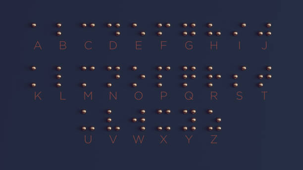 Braille Visually Impaired Writing System Symbol Formed out of Bronze Spheres