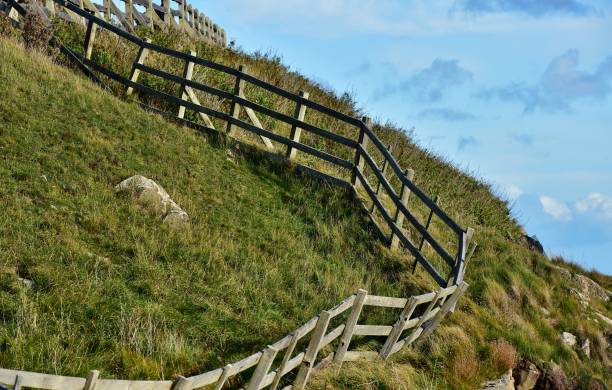 Holy Island Lindisfarne, England lindisfarne monastery stock pictures, royalty-free photos & images