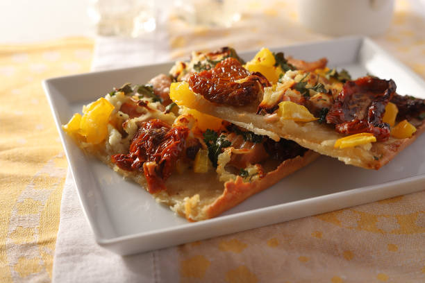 istock two slices of pizza close-up on a white plate 1286894010
