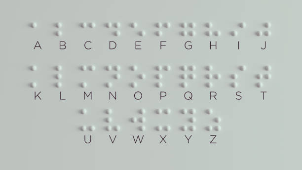 Braille Visually Impaired Writing System Symbol Formed out of White Spheres