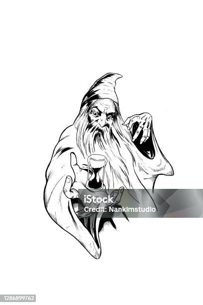 Time Wizard Vector Time Wizard Stock Illustration - Download Image Now - Wizard, Brazil ...