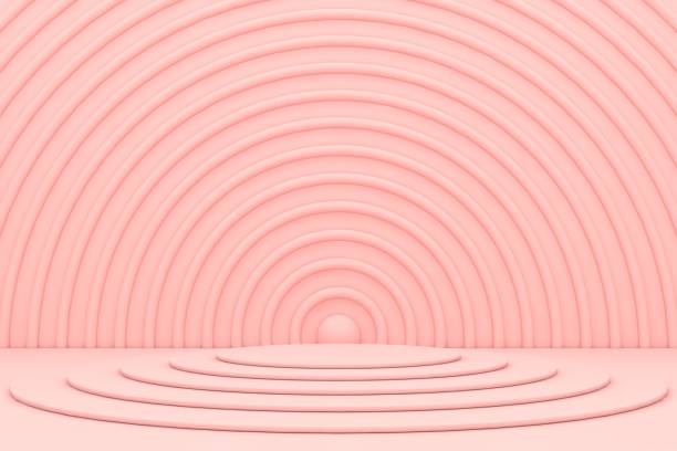 istock 3D Geometric shapes and pink stands, empty product stand 1286901882