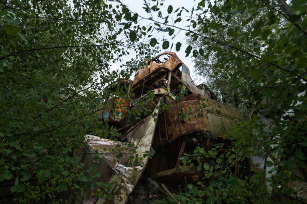 istock Rossokha radioactive vehicles graveyard in Chernobyl 1286904429