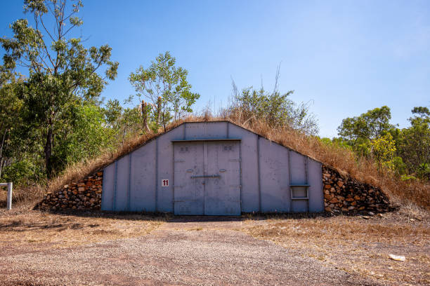 WW2 Bunker in the Charles Darwin National Park Darwin, Australia - August 14, 2020: Relics of World War 2 a military bunker located in the Charles Darwin National Park in Darwin, Northern Territory. darwin nt stock pictures, royalty-free photos & images