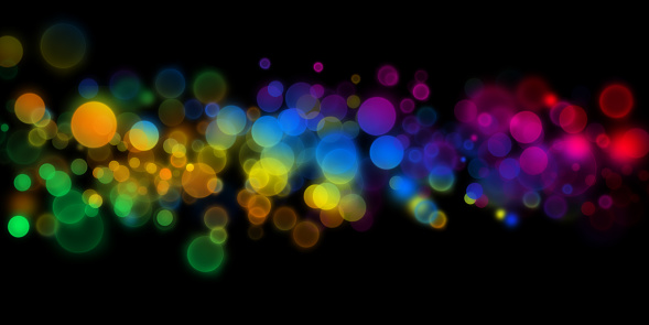 Abstract colorful lights on dark background