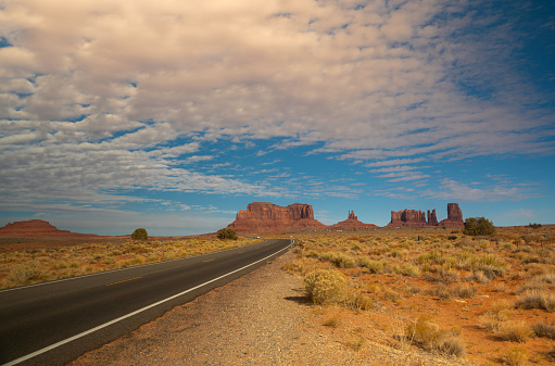 Country road Monument Valley Tribal Park Arizona desert
