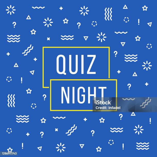 Linear Quiz Night Color Banner Stock Illustration - Download Image Now - Quiz Night, Competition, Leisure Games