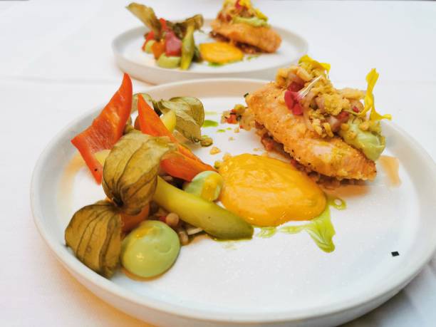 istock Balinese cuisine: Salmon walnut sambal matah 1286912130