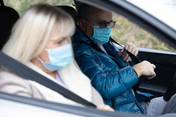 istock Mature Couple Inside the Car 1286912959