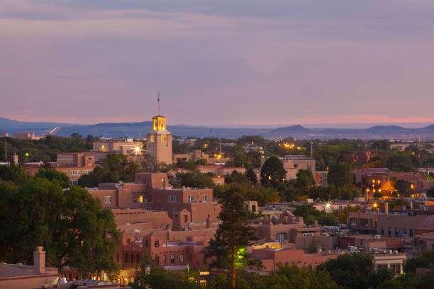 centro de santa fe - santa fe new mexico fotografías e imágenes de stock