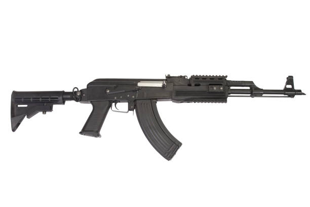 istock Rare first model AK - 47 assault rifle with modern tactical accessories 1286914154