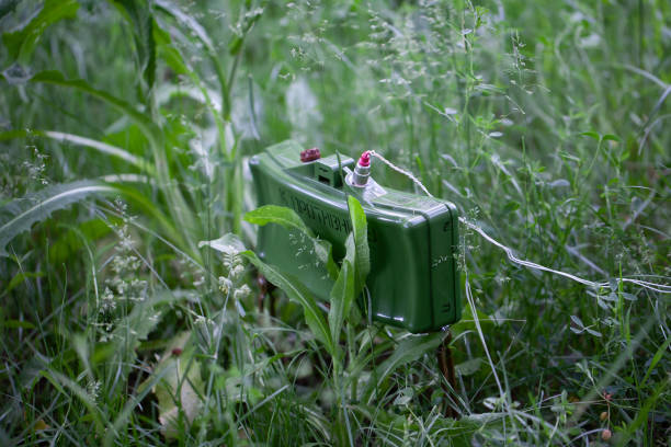 istock MON-50 soviet, plastic bodied, directional type of anti-personnel mine. Text on russian - 