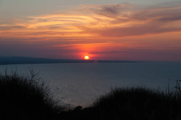 istock Pesaro san bartolo park fantastic sunset landscape 1286914827