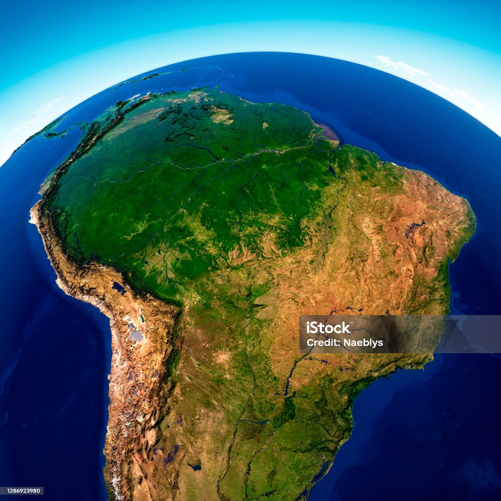 Hình Ảnh Vệ Tinh Của Rừng Nhiệt Đới Amazon Nam Mỹ Phù Điêu Và Đồng ...
