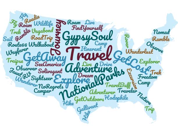 Travel USA Word Art Map