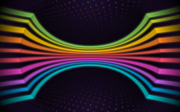 ilustrações de stock, clip art, desenhos animados e ícones de glow lines abstract background - prism spectrum laser rainbow
