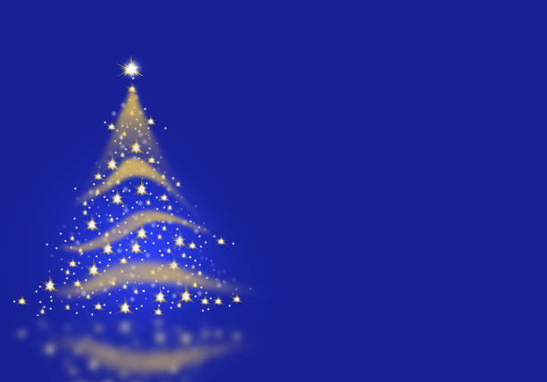 istock Christmas tree gold formed from stars background christmas illustration 1286929803