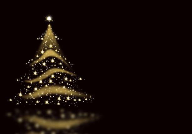 istock Christmas tree gold formed from stars background christmas illustration 1286929842