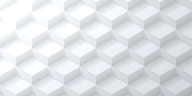 추상밝은 흰색 배경 - 기하학적 질감 - box white stack white background stock illustrations