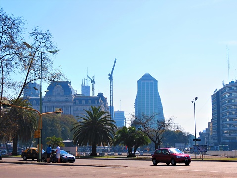Buenos Aires, Argentina - September 01, 2019. Buenos Aires cityscape. Capital city of Argentina. View from Puerto Madero.