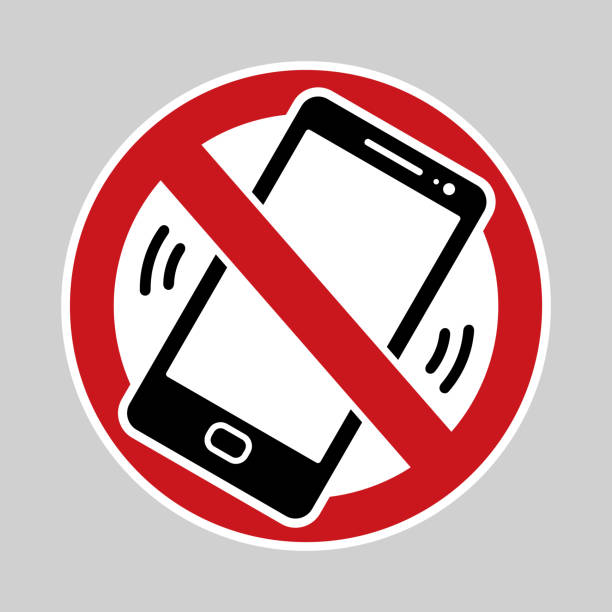 keine handy-nutzung - cell phone ban stock-grafiken, -clipart, -cartoons und -symbole