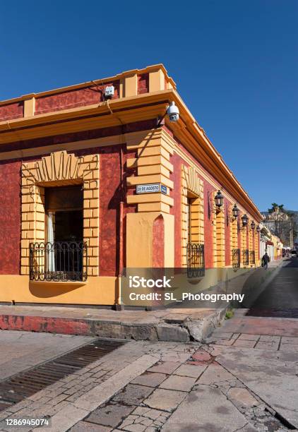 Street Corner San Cristobal De Las Casas Mexico Stock Photo - Download Image Now - San Cristóbal de las Casas - Mexico, Ancient, Architecture