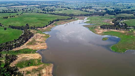 Aerial view of Lake Eppalock outside of Bendigo in Victoria's heartland