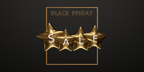 Black Friday Sales and Shopping 3d concept
