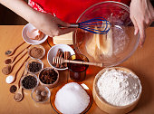 Making Christmas Cookies with traditional gingerbread cookies ingredients