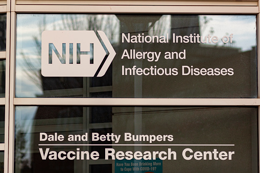 Bethesda, MD, USA 11/21/2020: Dale and Betty Bumpers Vaccine Research Center of National Institute of Allergy and Infectious Diseases (NIAID) at NIH is a world leader in vaccine development including pioneering work in COVID 19 vaccine