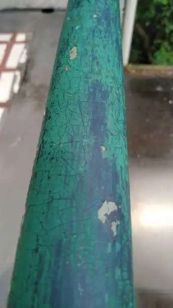 Green rustic pole