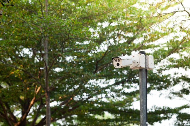 istock CCTV pole in the public green park. 1286970022
