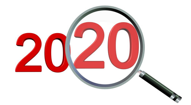 istock 2020 review zoom focus on len  20 red numbers - 3d rendering 1286970102