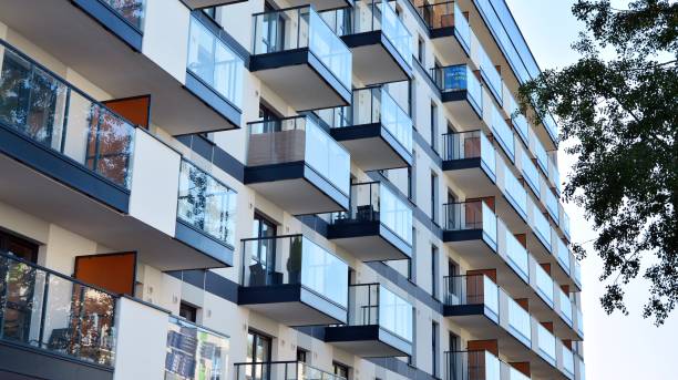 istock Architectural details of modern apartment building. 1286988685