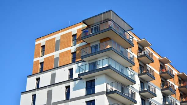 istock Architectural details of modern apartment building. 1286988757